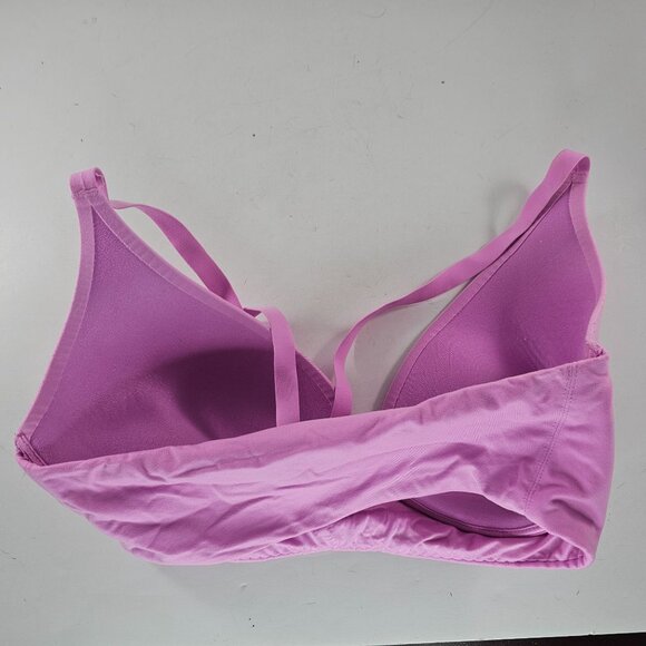 Victoria's Secret Lightly Lined Plunge Bra 32DD Nylon/Elastane Pink - Picture 3 of 6